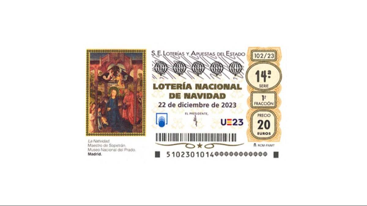 Décimo de lotería de Navidad 2023. / Foto: Loterías y Apuestas del Estado