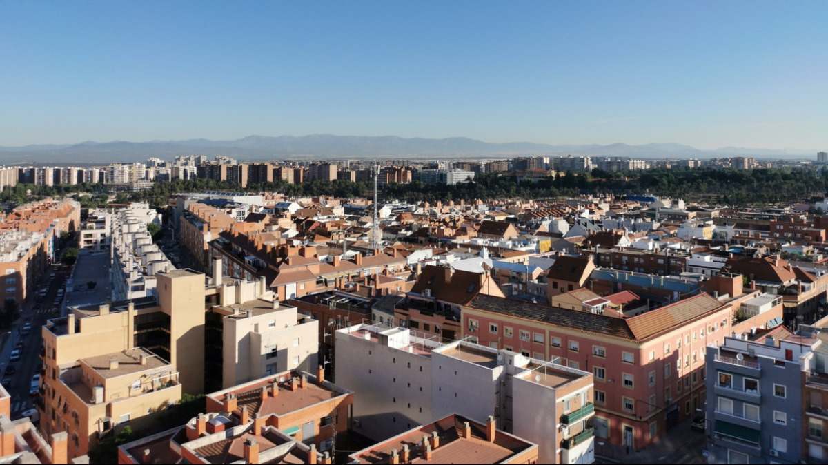 Vista aérea del barrio de Tetuán y El Pilar (Madrid)