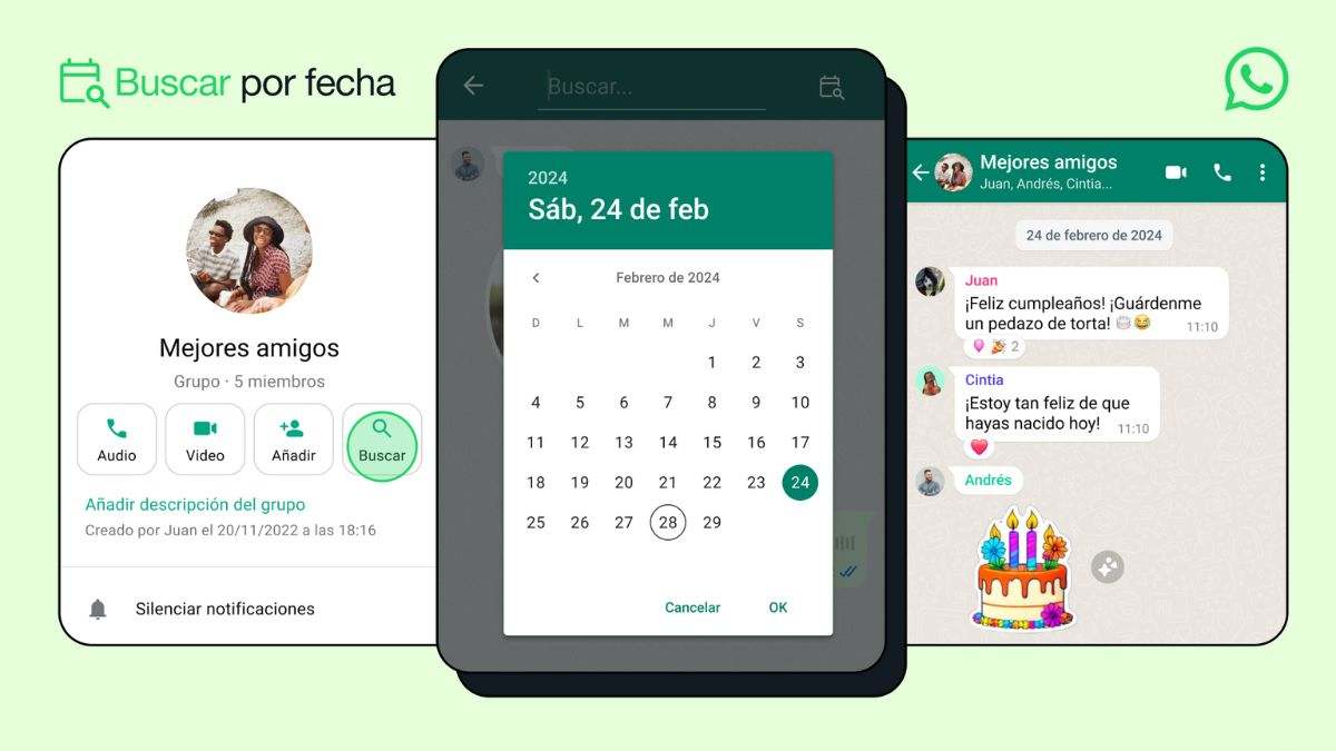Buscar por fechas en WhatsApp