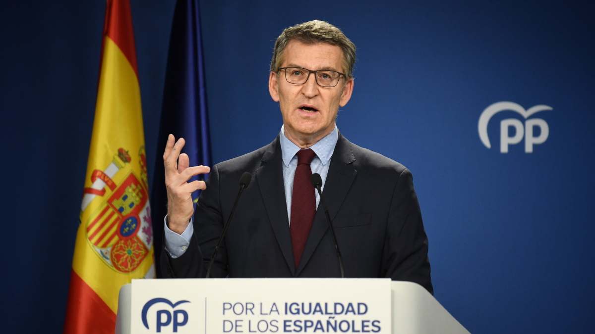 Alberto Núñez Feijóo, en rueda de prensa.