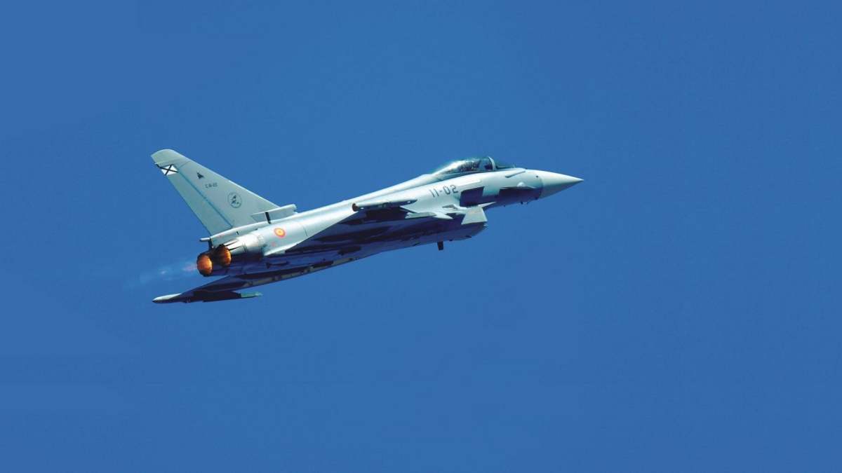 Un caza Eurofighter.