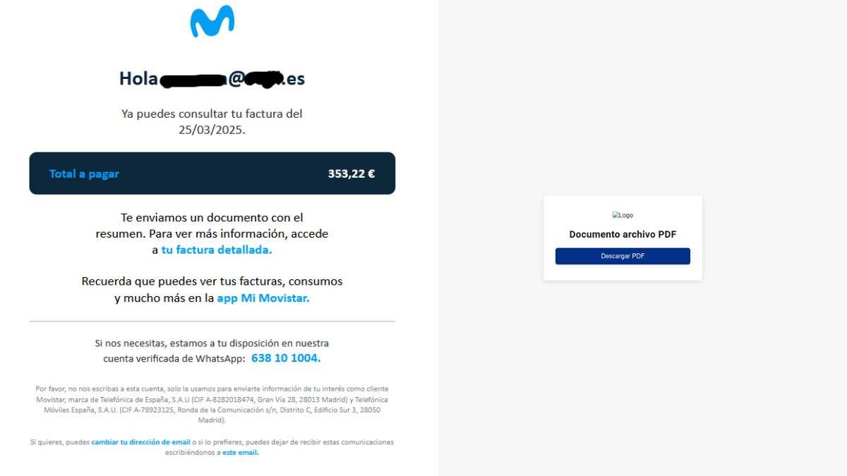 Así funciona la estafa de la factura de Movistar: si te llega este mensaje estás en peligro