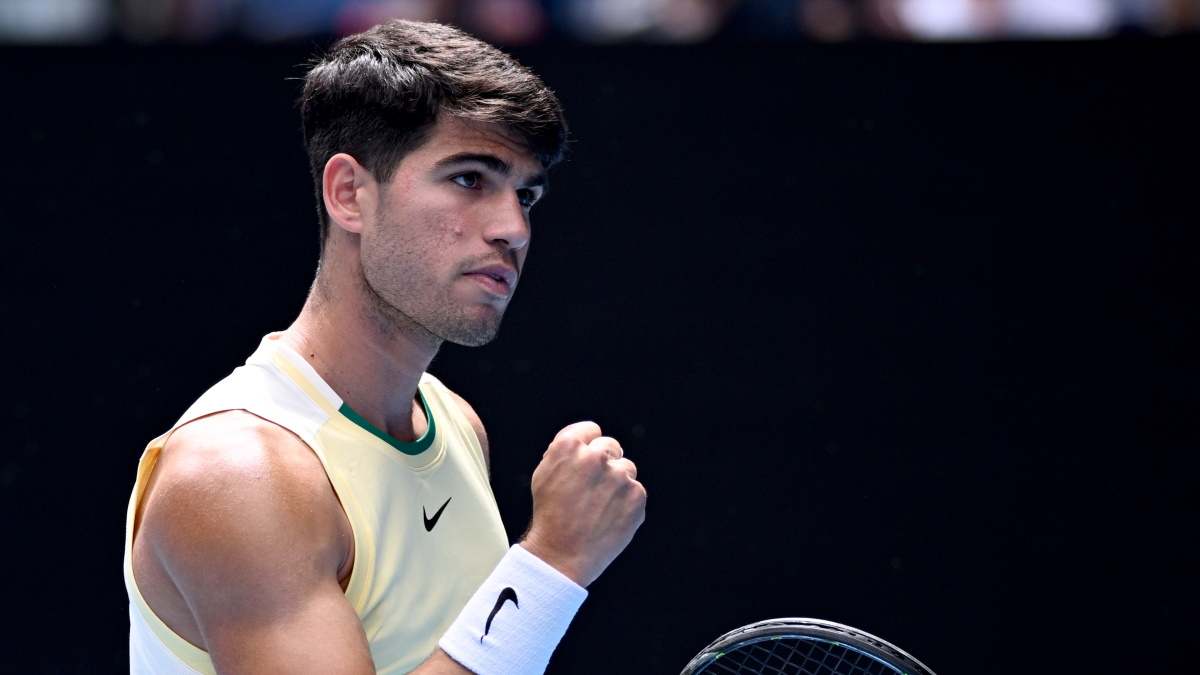 Carlos Alcaraz, en un partido del Open de Australia.
