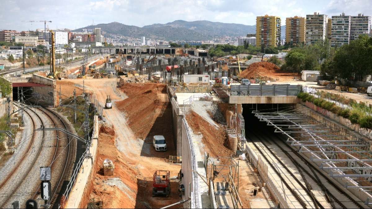 Obras de la futura estación de la Sagrera de Barcelona