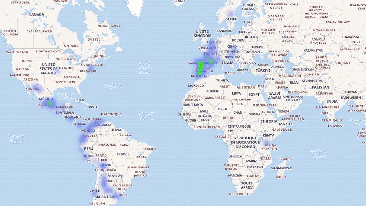 Mapa indica tus apellidos en el mundo
