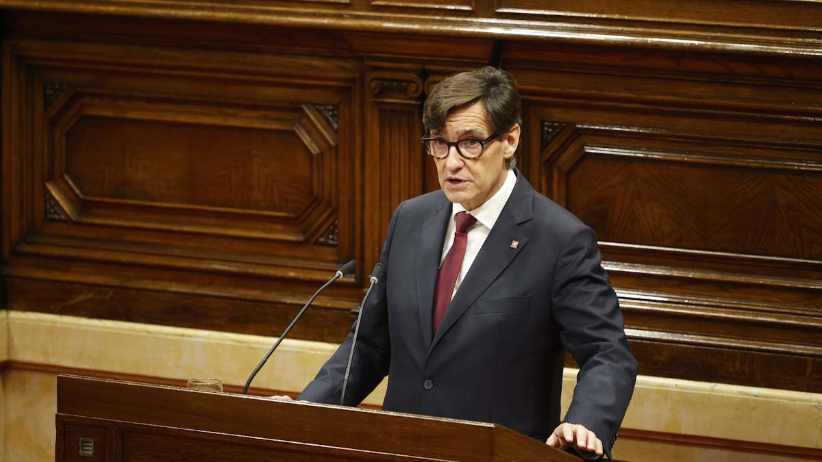Salvador Illa, en el pleno de su investidura como 'president'.