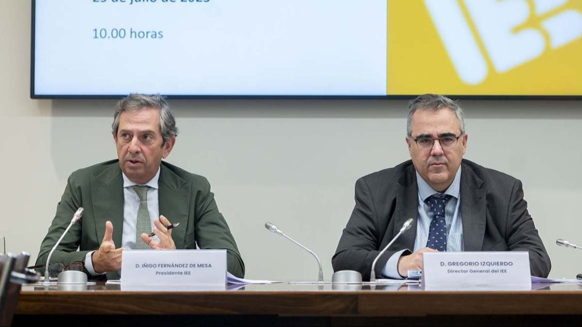 El presidente del IEE, Iñigo Fernández de Mesa, y su director general, Gregorio Izquierdo. Europa Press