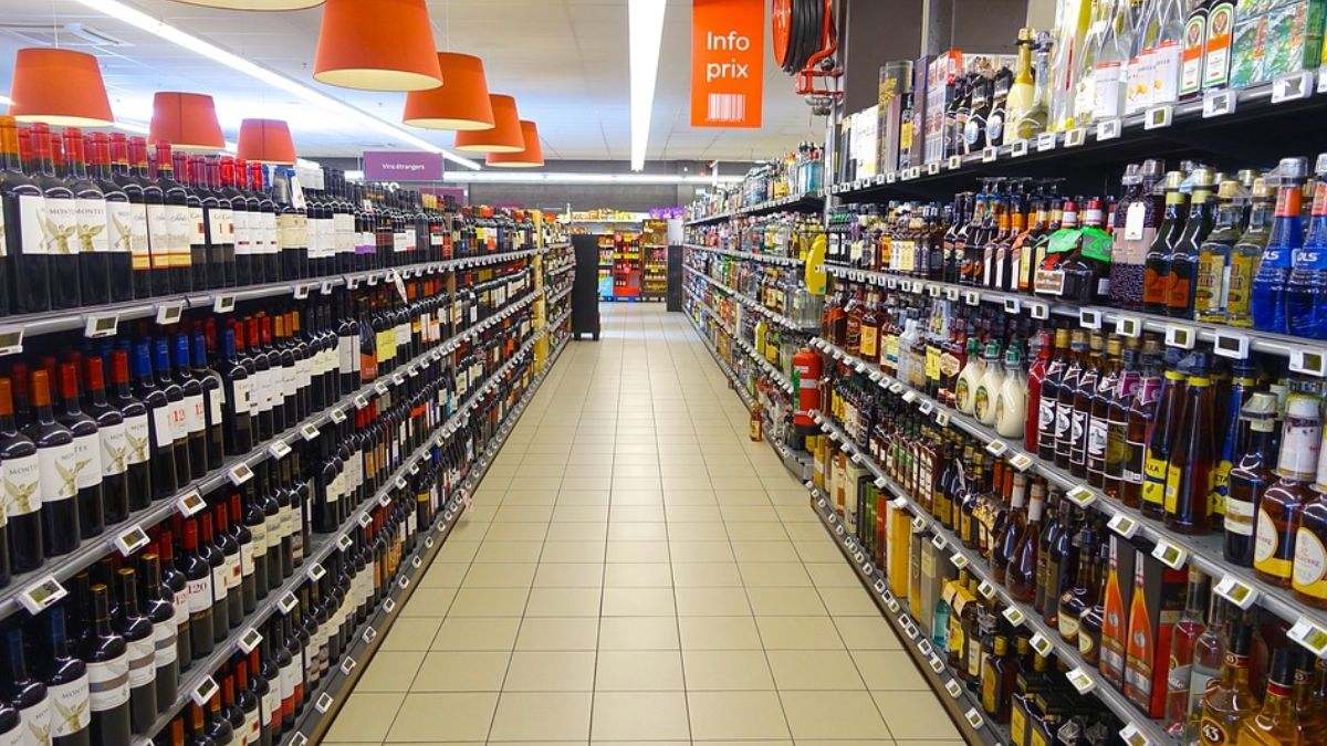 Una zona muy concurrida de un supermercado