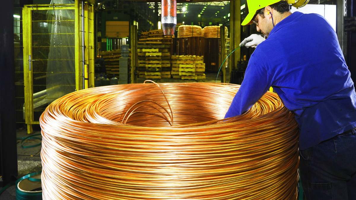 Cobre metal bobina materias primas
