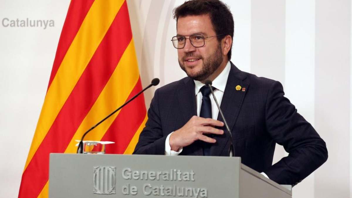 El presidente de la Generalitat, Pere Aragonès, sonriendo