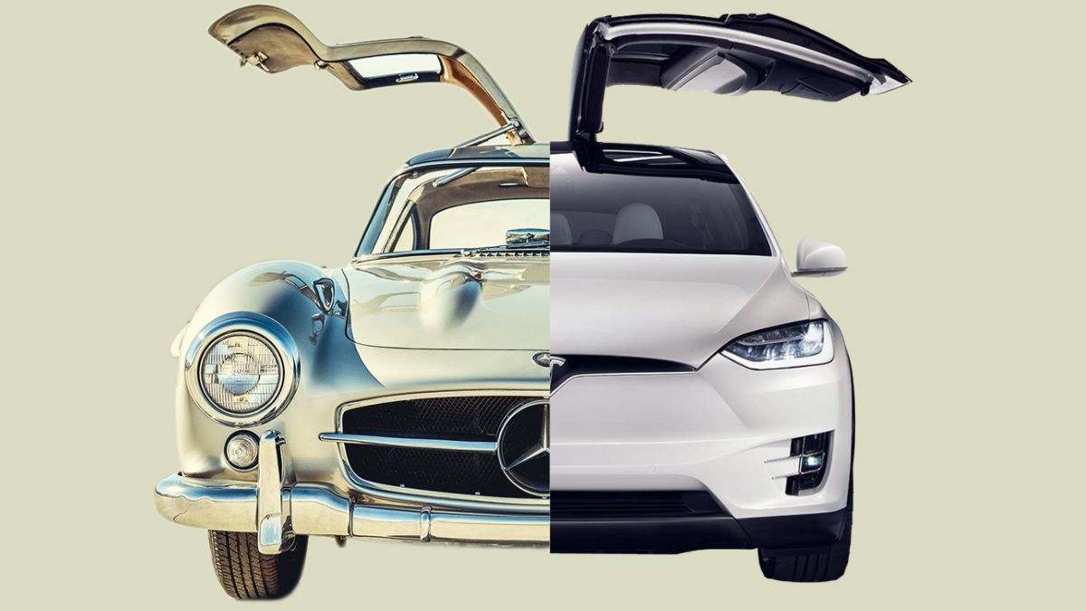 Así es 'Tesla-Benz', la fusión entre un Mercedes alas de gaviota con un modelo de Elon Musk