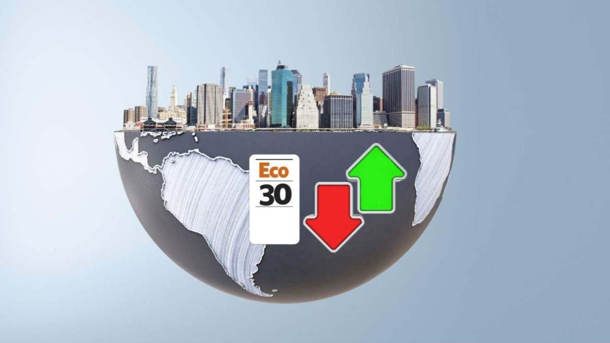 Bola del mundo cortado por la mitad con el logo de Eco30