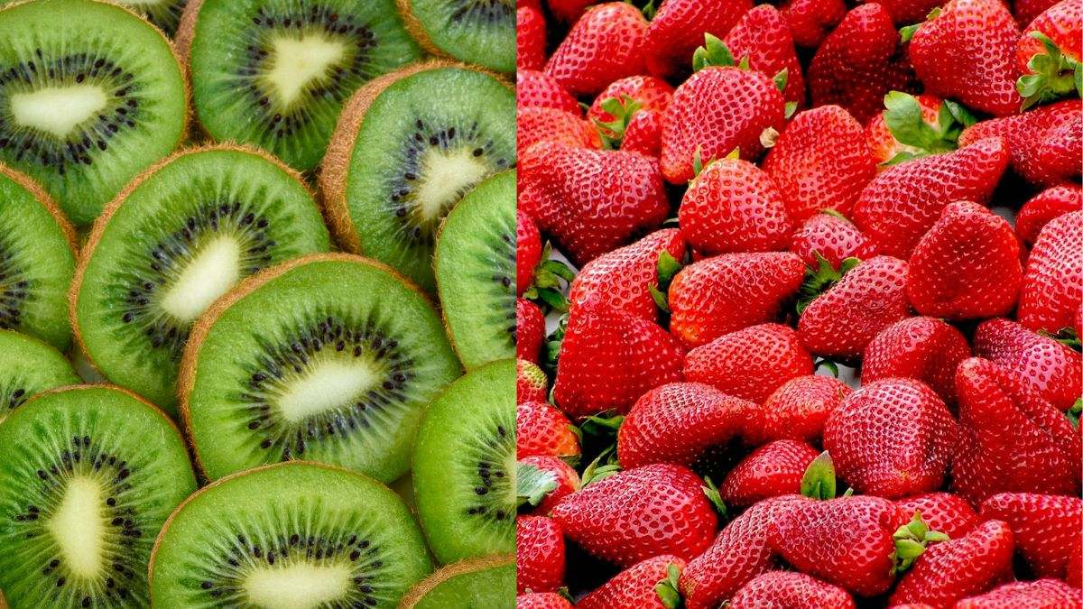 Kiwi y fresas