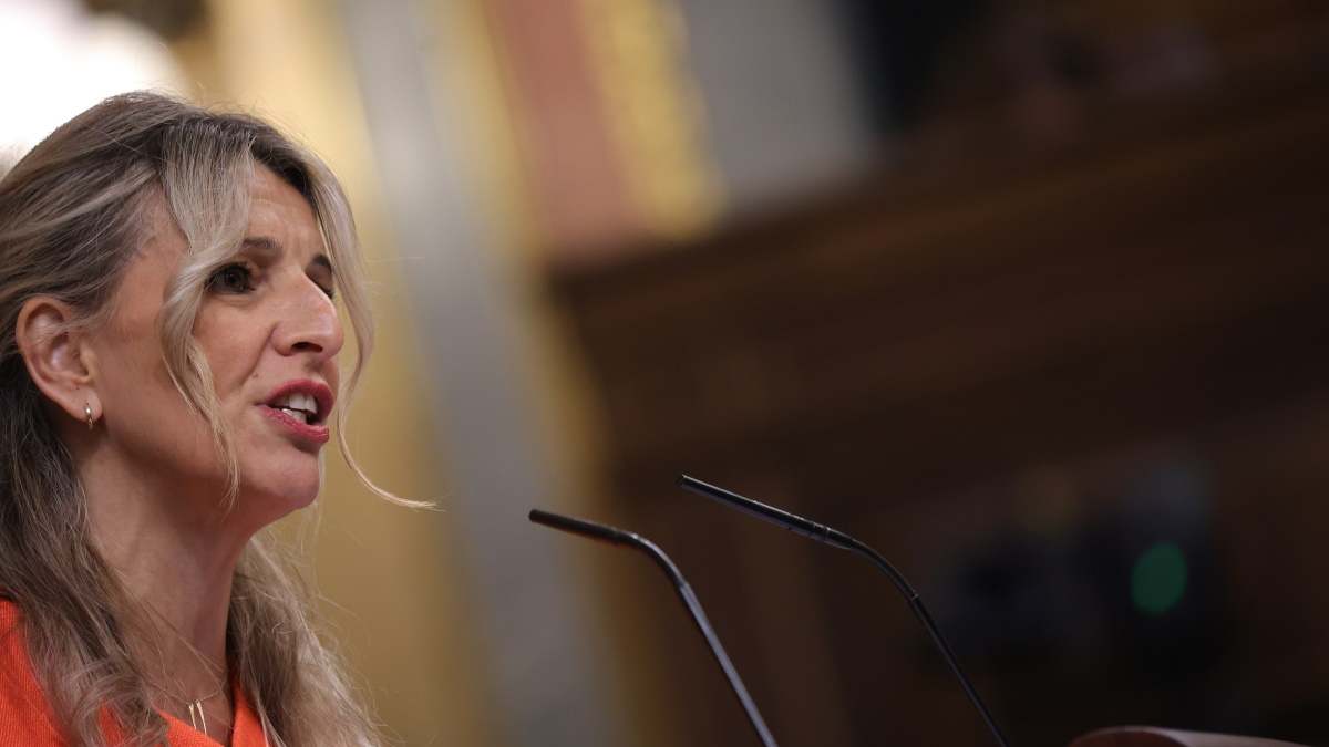 Yolanda Díaz, en una comparecencia reciente en el Congreso de los Diputados.