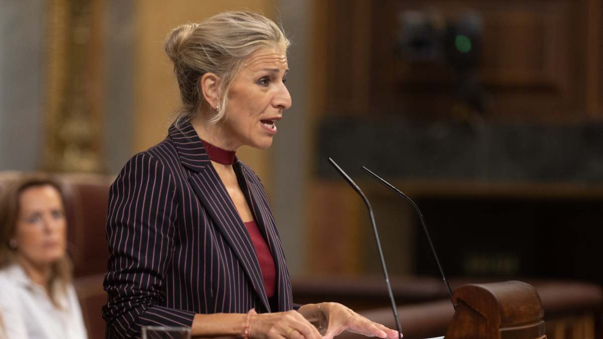 Yolanda Díaz, en el pleno del Congreso.