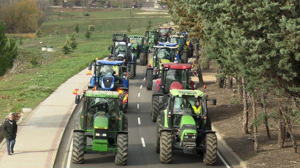 Un momento de la tractorada celebrada en Valladolid