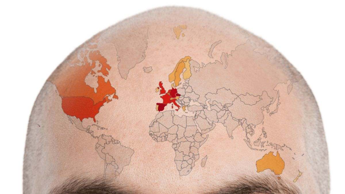 Así es el mapa que revela dónde hay más calvos en el mundo: sorprende el puesto de España