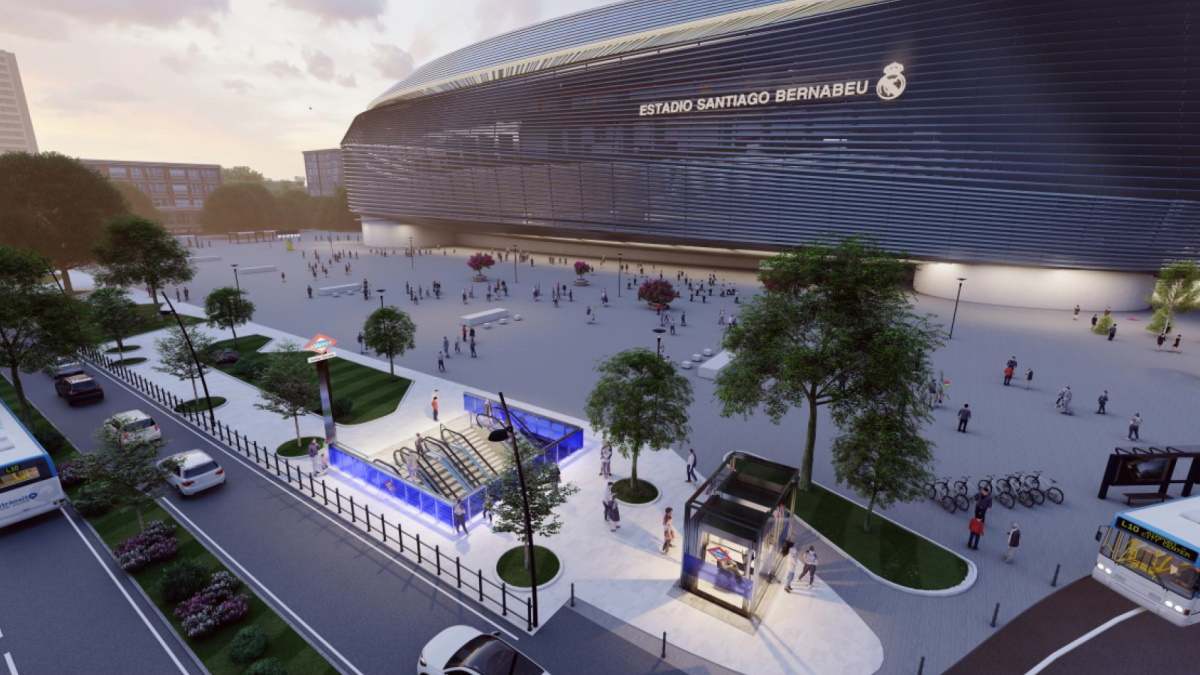 Render de la nueva estación de Metro Santiago Bernabéu.