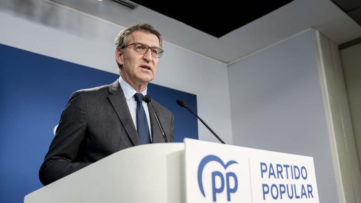 Alberto Núñez Feijóo, en rueda de prensa.