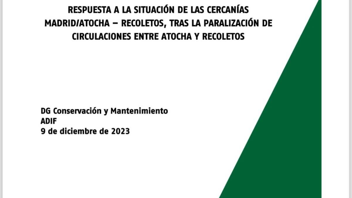 Informe de Adif sobre los descarrilamientos. / Foto: X - Óscar Puente