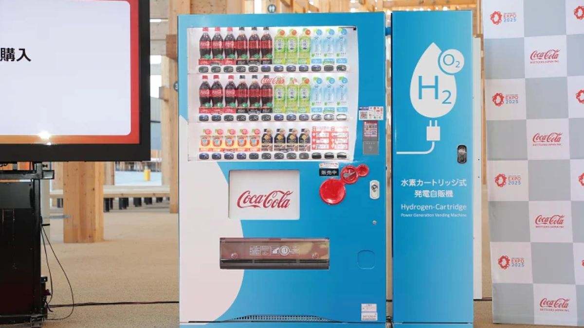 Coca-Cola presenta la primera máquina expendedora del mundo que funciona sin enchufe: usa cartuchos de hidrógeno