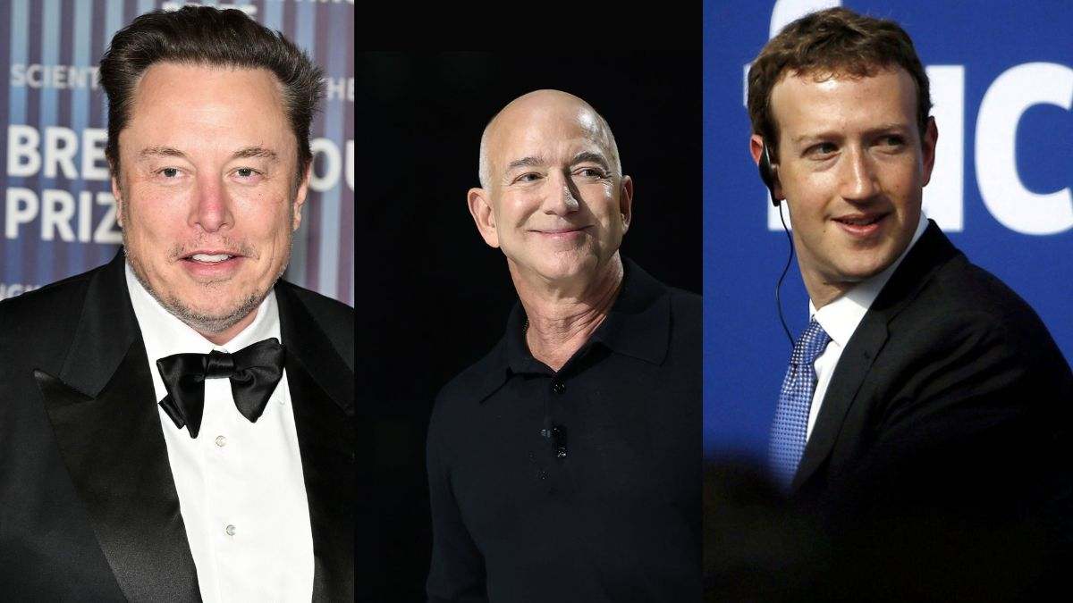 Elon Musk, Jeff Bezos y Mark Zuckerberg