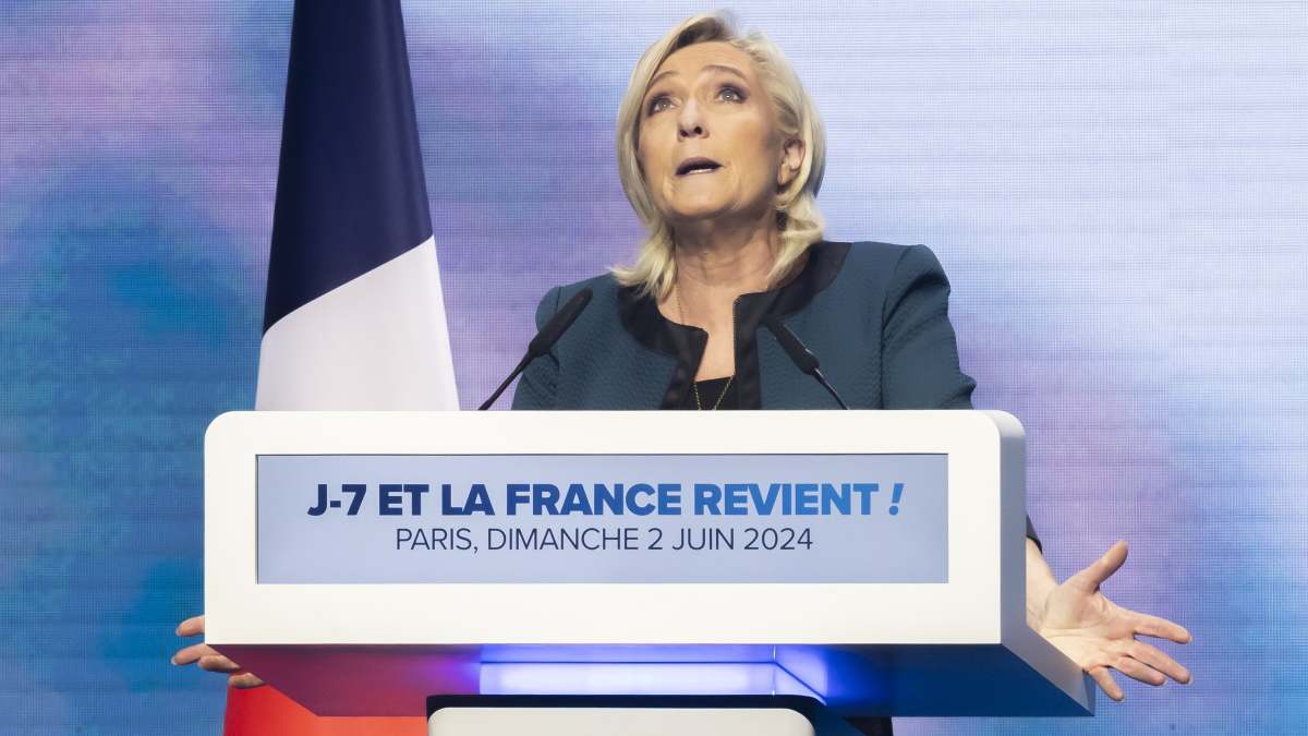 La líder de Reagrupamiento Nacional (RN), Marine Le Pen