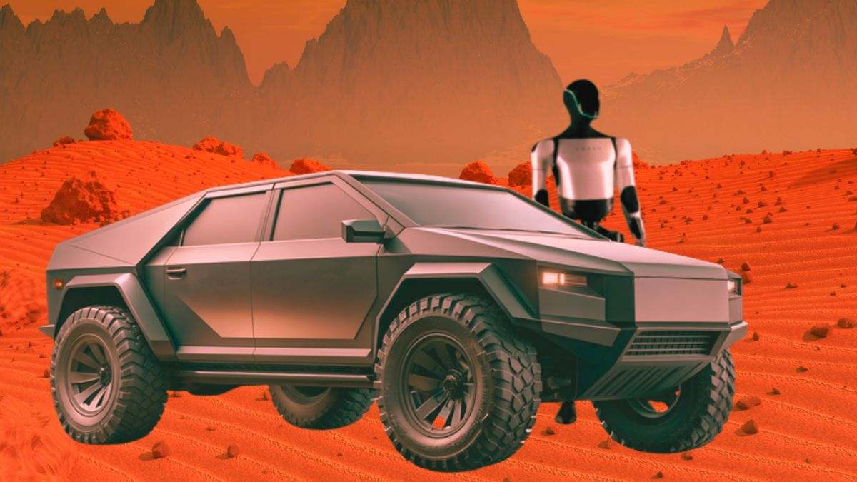 Elon Musk quiere gobernar Marte en 2026: llevará el primer coche que se conducirá en otro planeta y humanoides Optimus