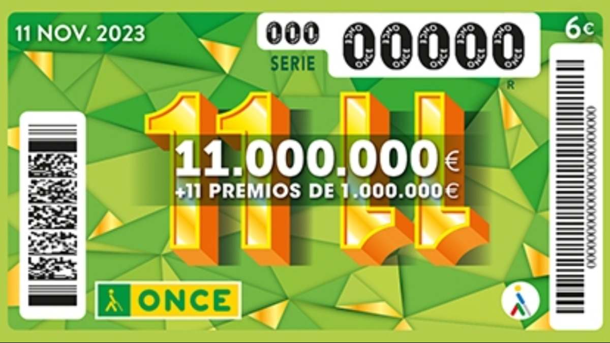 Boleto del 11 del 11 de la ONCE de 2023