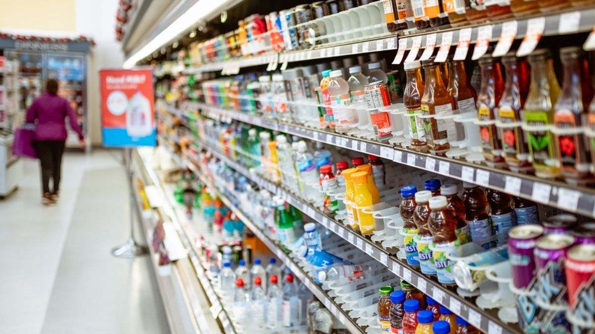 Una zona muy concurrida de un supermercado español