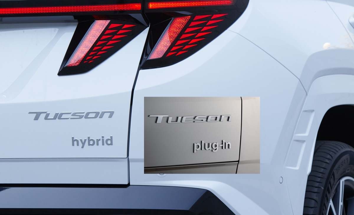 Logotipos de Hyundai Tucson hybrid y Plug-in