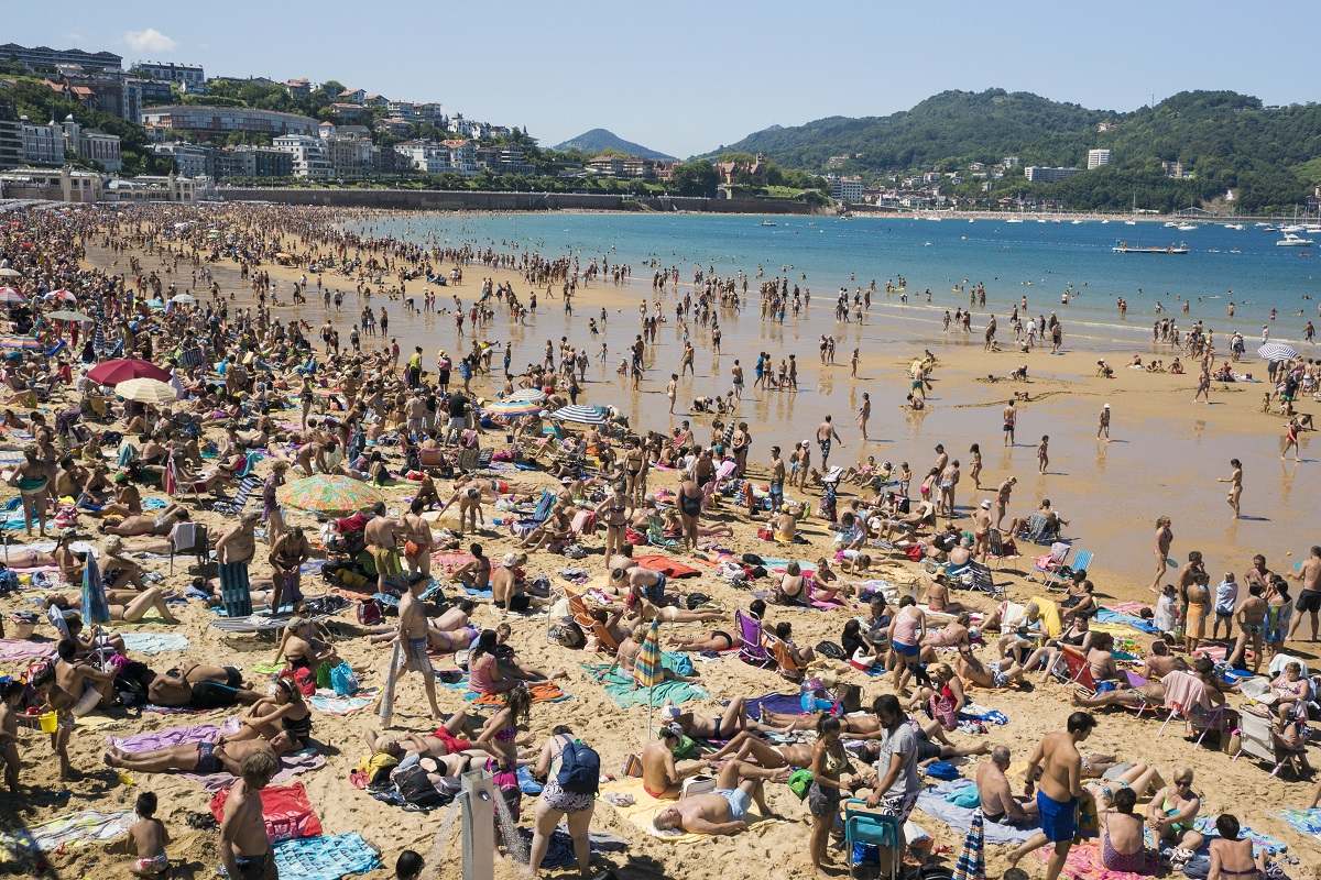 playa y gente