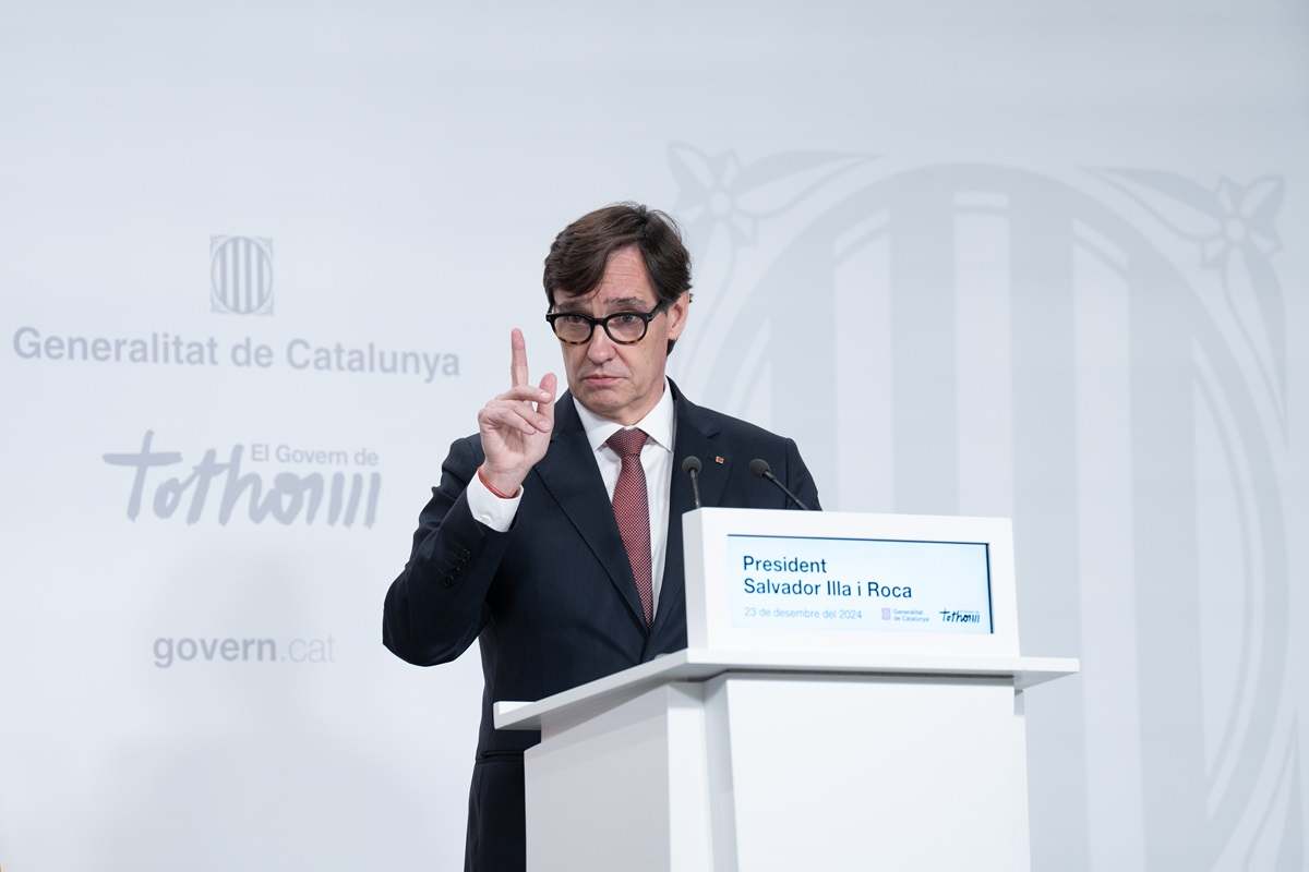 El presidente de la Generalitat de Cataluña, Salvador Illa. EE