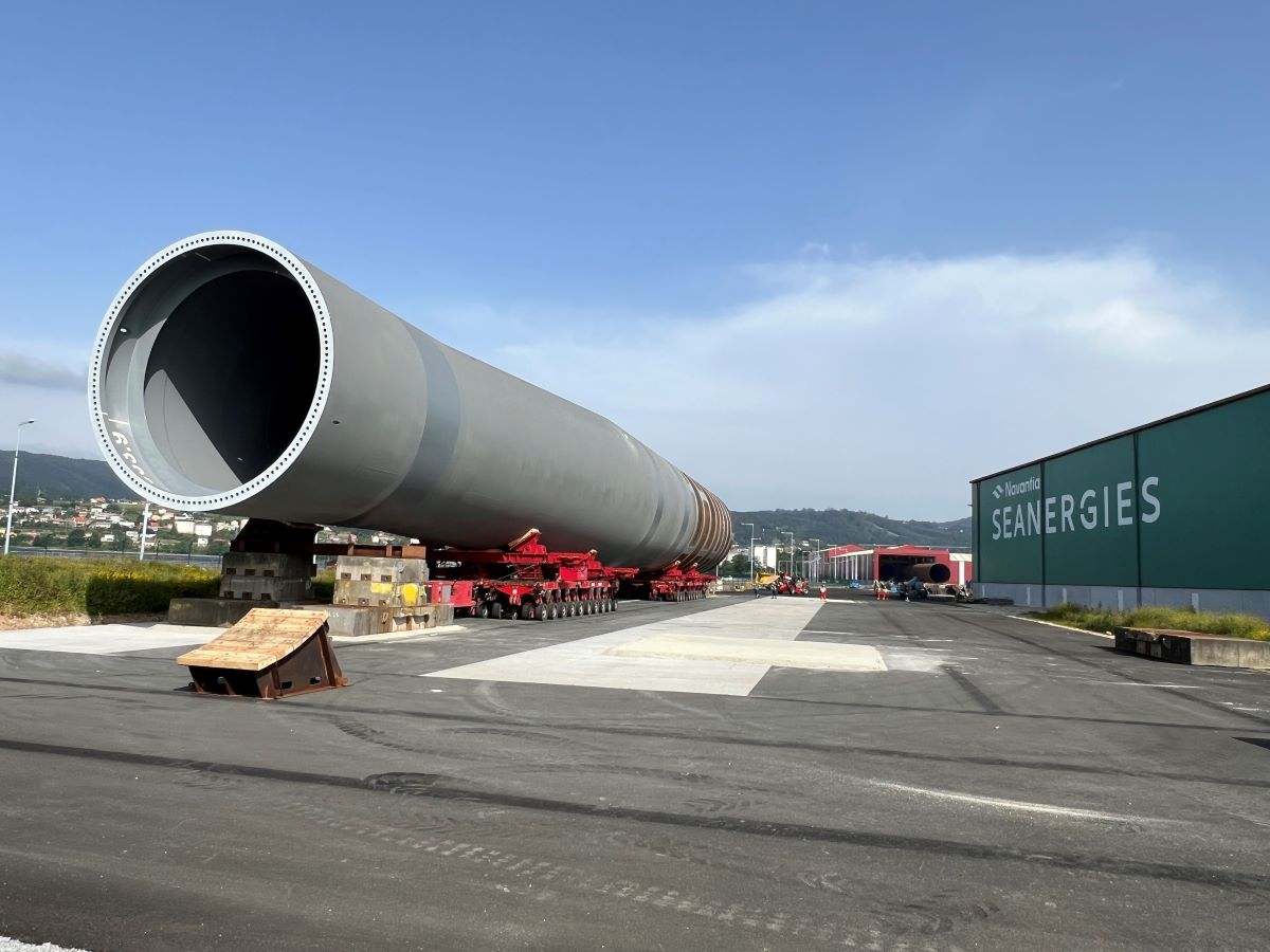 Proyecto de monopile terminado de navantia y Windar para el parque eólico marino de Iberdrola.