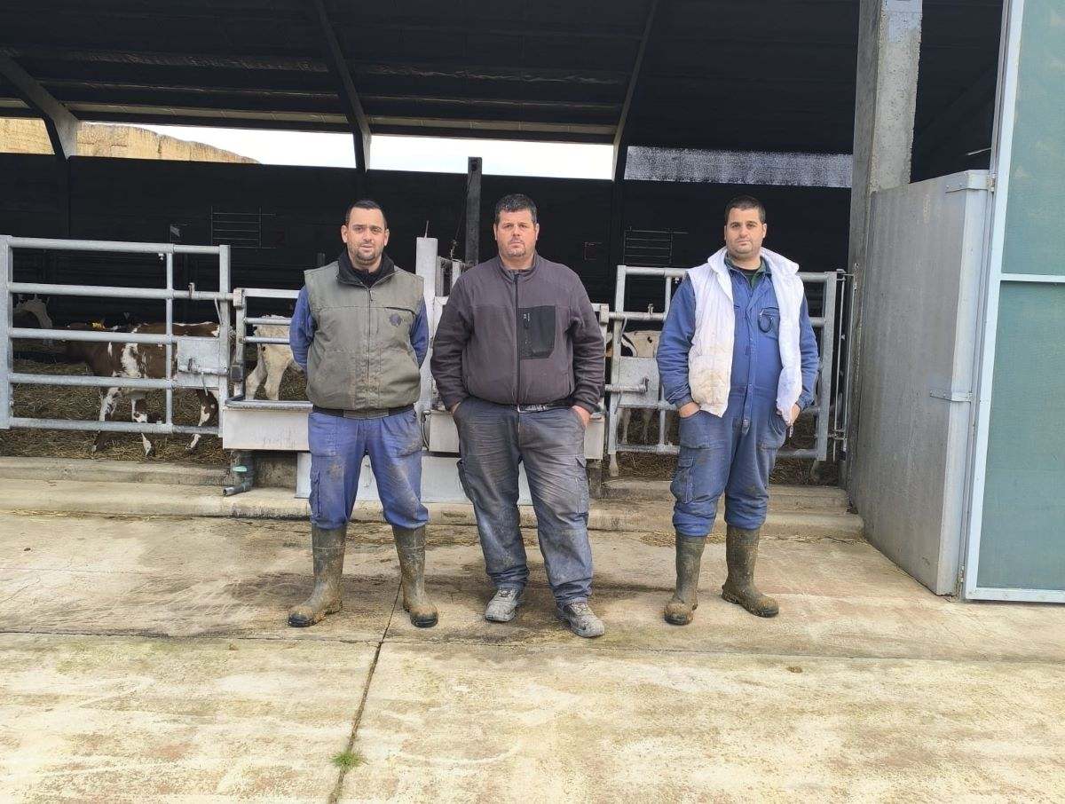Emilio, José Luis y Óscar Esteban, ganaderos en Morales del Vino (Zamora)