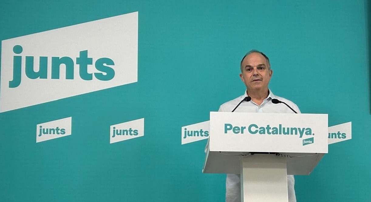 El secretario general de Junts, Jordi Turull, en una rueda de prensa