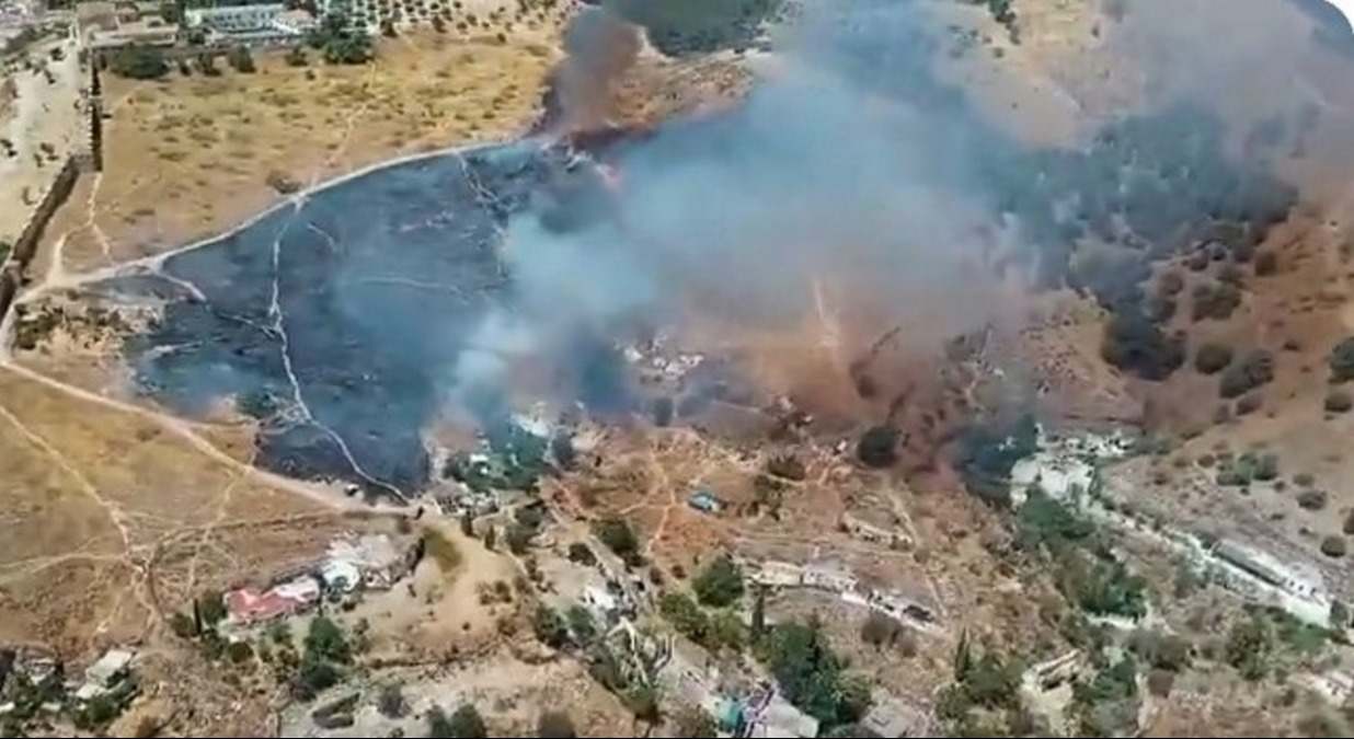Imagen aérea del incendio facilitado por Infoca.