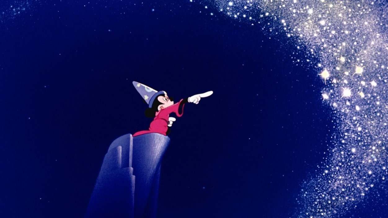 Mickey Mouse como aprendiz de brujo en Fantasia