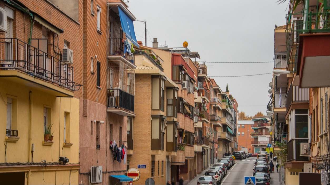 Calle en el distrito de Usera, Madrid
