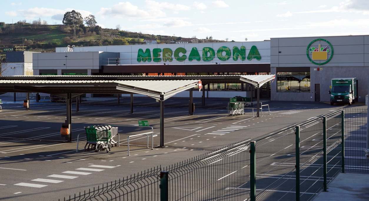 Aparcamiento de un Mercadona