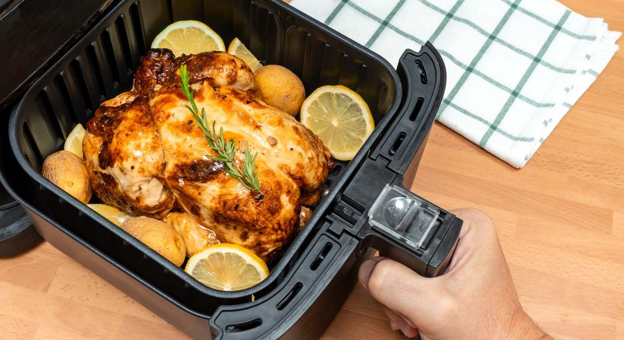 Polla asado con limón en freidora de aire