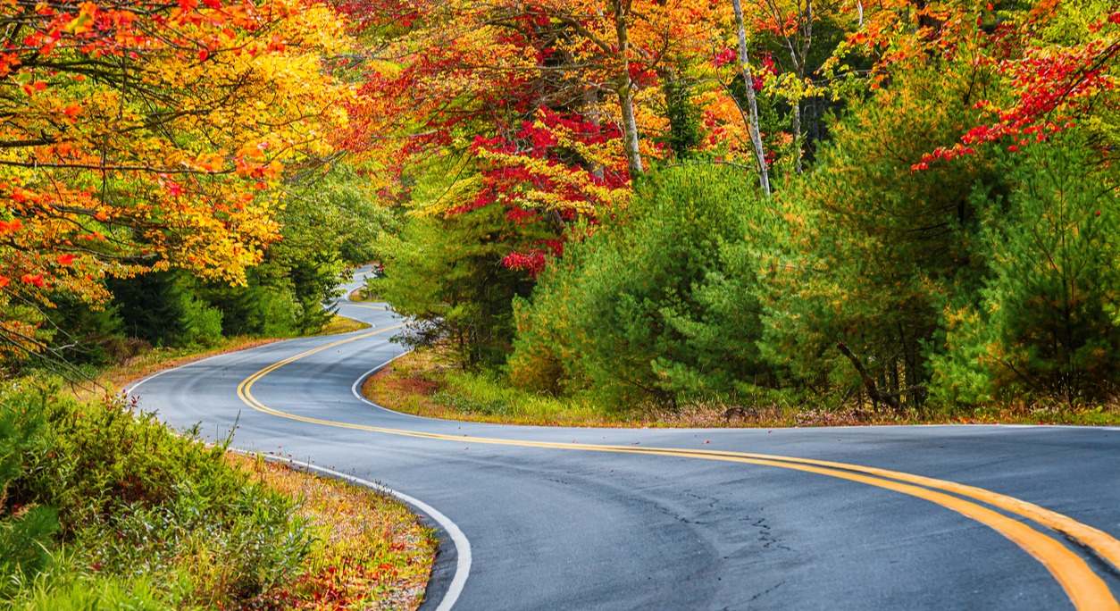 Curva en una carretera de EEUU