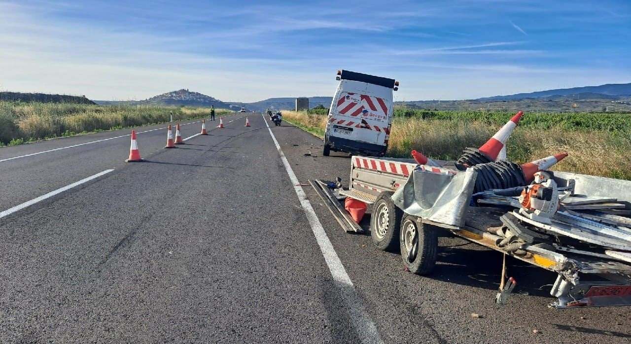 Lugar del suceso en la N-232 en Ausejo.