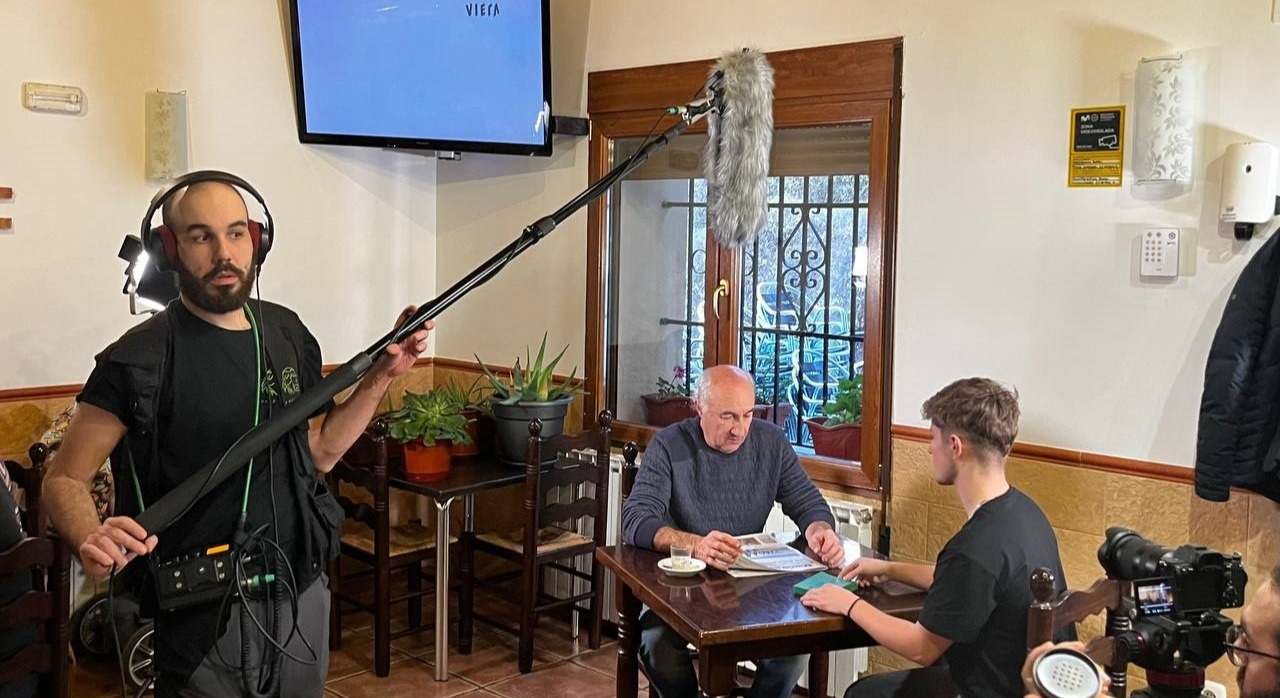 Grabación del anuncio de la lotería 2024. Foto: Teruel Existe.
