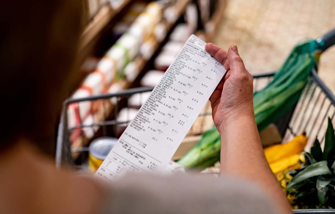 ticket de la compra de un supermercado