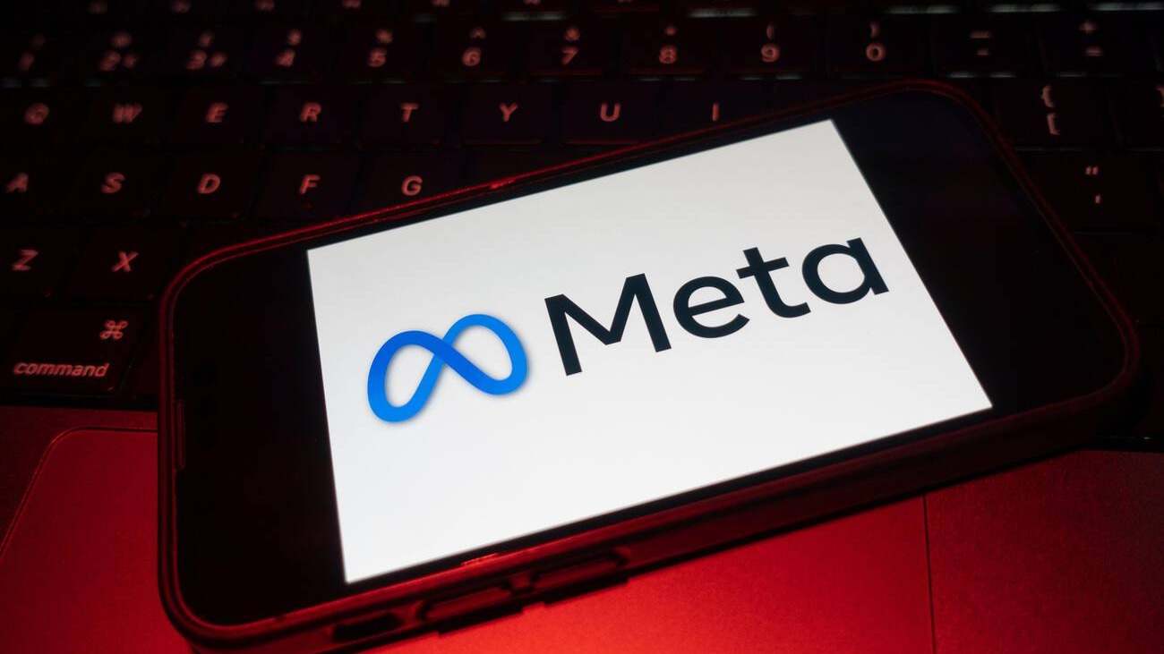 Meta logo on a computer