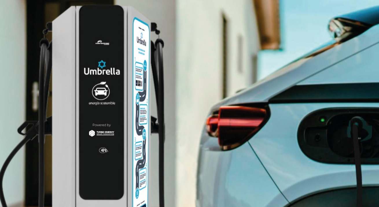 Un cargador de Umbrella e-mobility.