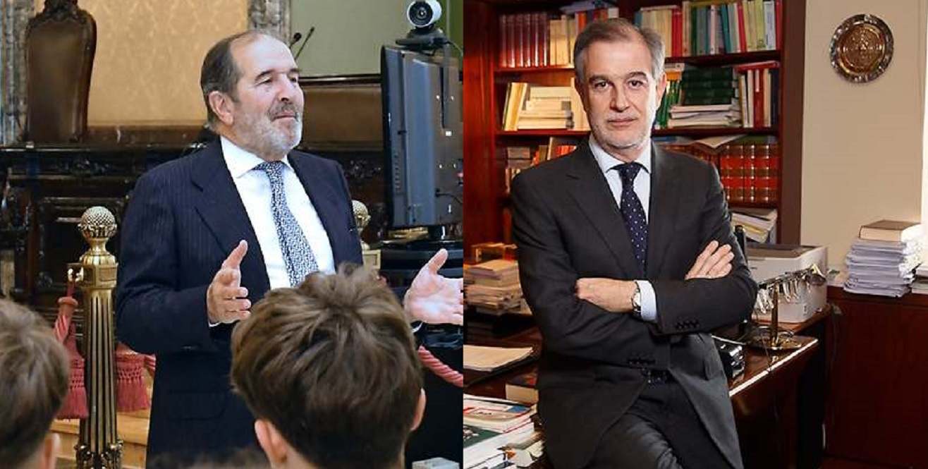 Andrés Martínez Arrieta, presidente de la Sala de lo Penal del Supremo, y Pablo Lucas, presidenta de la de lo Contencioso-Administrativo