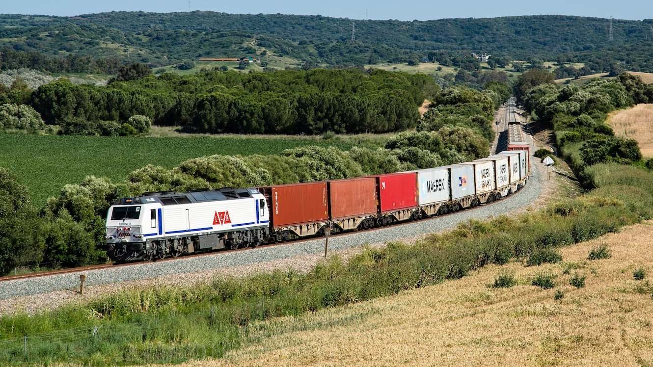Tren de mercancías a su paso por Castellar de la Frontera / Cesare Sapienza