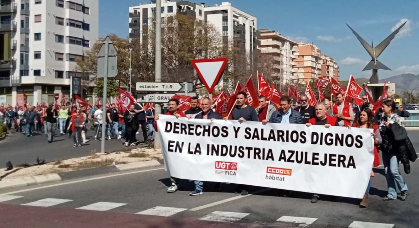 Manifestación en Castellón de los sindicatos.